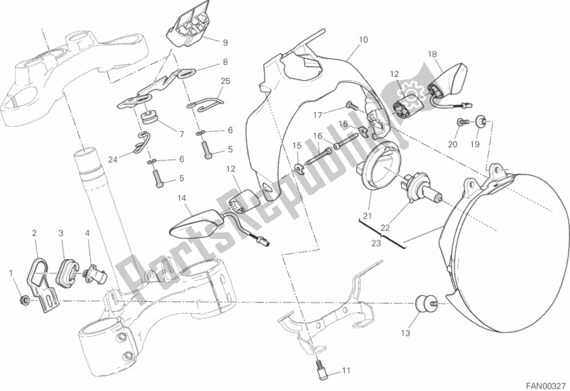 Wszystkie części do Reflektor Ducati Monster 1200 R 2018